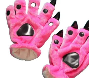 Matching Cute Cartoon Dinosaur Gloves, Onesie Pajamas, Animal Paw Plush Sets