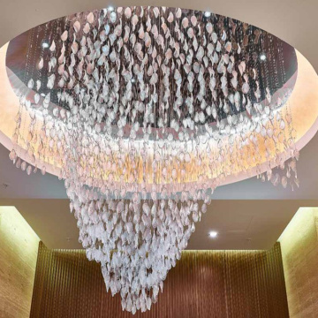 Lustre suspendu en métal de projet de hall d&#39;hôtel de banquet