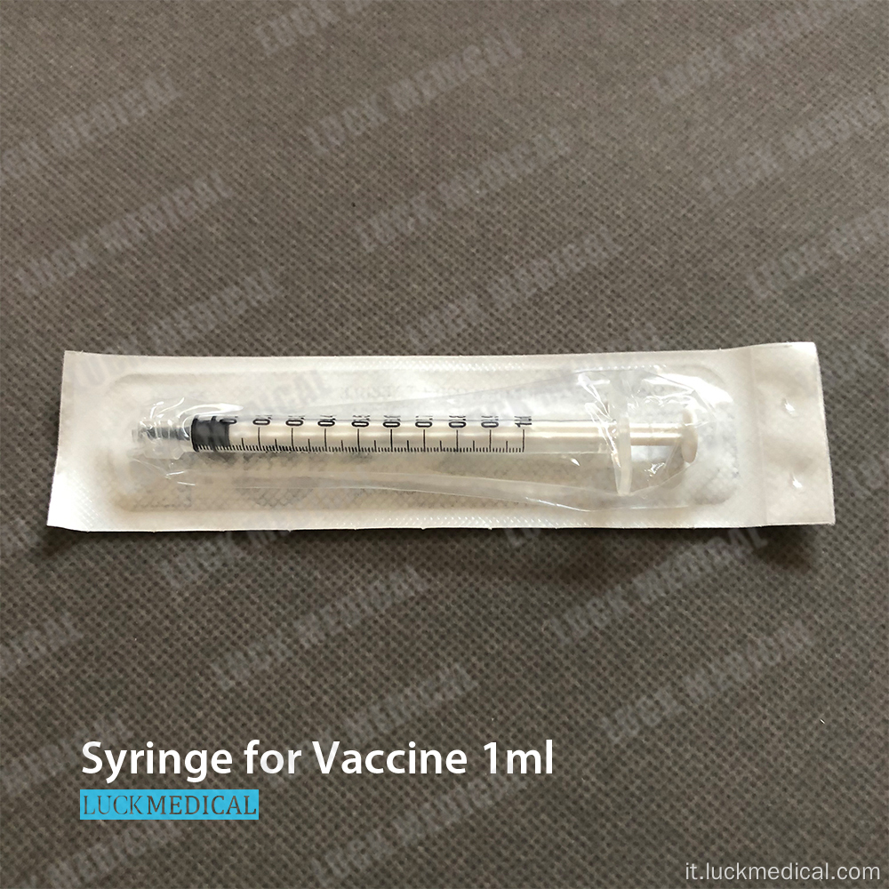 1 ml siringa di vaccinazione senza ago