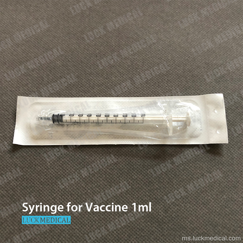 1ml Vaksinasi Syringe tanpa jarum