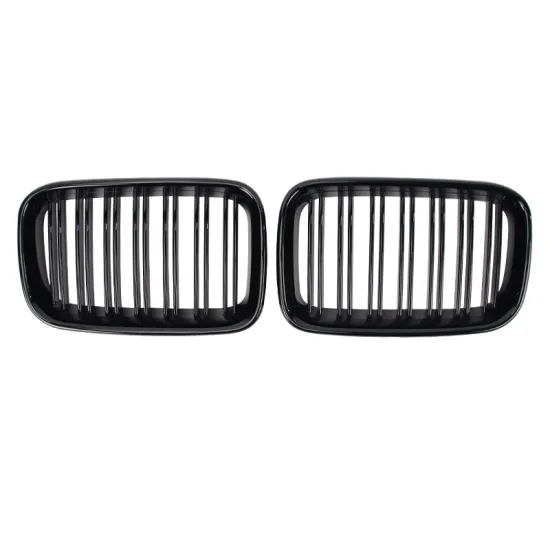 Gloss Black Double Slat Grille Design Bumper Manufacturer Front Grill for BMW E36 3 Series 1992-1996