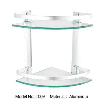 Wall Mount Bathroom Glass Corner Shelf Accessories Set