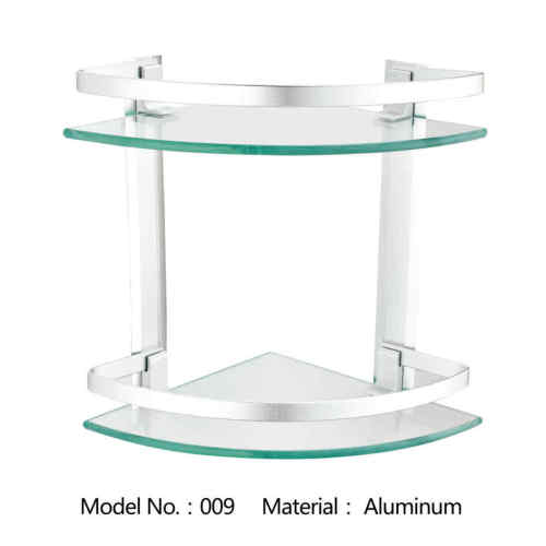 Wall Mount Dual Tiers Glass Shelf Bathroom Accessories