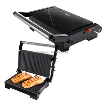 Portable Aifa Electric Grill and Sandwich Maker: Smokeless 2-Slice Panini Press for Indoor Cooking