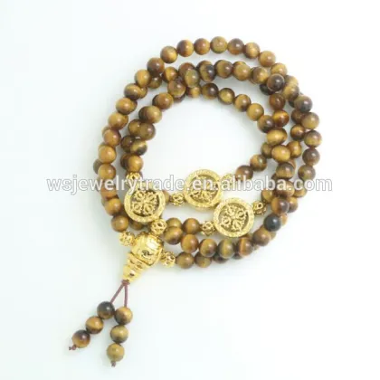24K Gold Plated Copper108 Malas Bracelet Jewelry Factory Wholesale