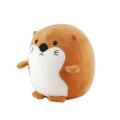 Brown sea otter hamster stuffed throw pillow