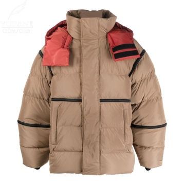 Yufan Custom Logo Waterproof Nylon Down Jacket with Hat