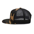 Camo platte rand mesh cap hoed met plastic gesp