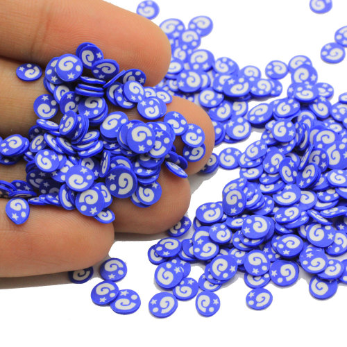 Nuovo arrivo carino mini tondo blu fette di argilla polimerica 500 g / borsa 5 mm ragazze donne nail art sticker melma fare decorazioni fai da te riempitivi