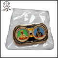 Gold Printed metal pin badge in dubai
