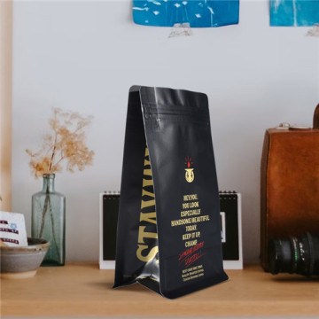 Sac à café noir 12 oz avec une vanne dégmassée en vrac