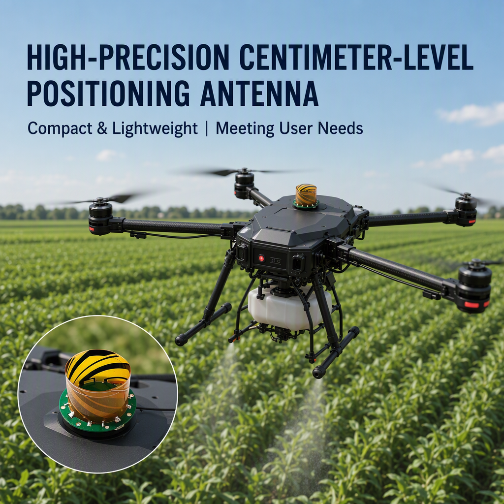 Agricultural drone GNSS antenna for RTK navigation and precision farming applications