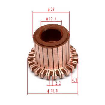 High-Quality OD28*ID15.6*L27.5-23 Segment Auto Starter Armature Motor Commutator Spare Parts