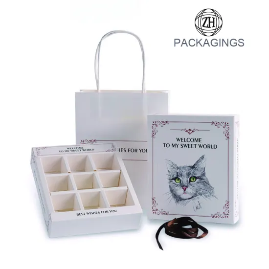 White 9 Packs Drawer Chocolate Box