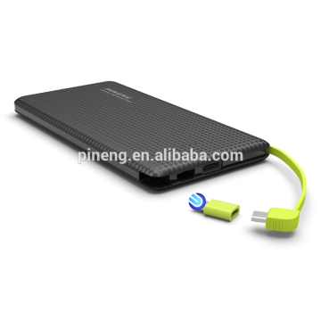 PINENG PN-951 Credit card Power Bank 10000mah Polymer with Built In USB Cable