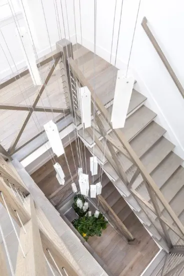 Popular custom villa staircase chandelier Creative popular bamboo chandelier