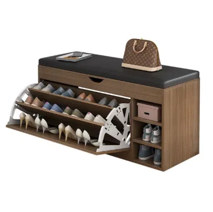 Simple Solid Wood Shoe Rack Storage Cabinet