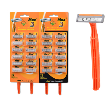 Wholesale Display Card Triple Blade Disposable Razor for Men