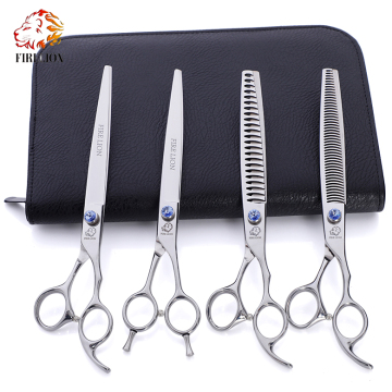 Firelion 8.0 inci anjing dandanan penipisan gunting untuk pemotongan rambut haiwan peliharaan profesional