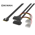 Slim SAS SFF-8654 8i U.2 Manufactor SlimSAS SFF-8654 8i TO U.2 2SFF-8639+Big 4P Cable Supplier