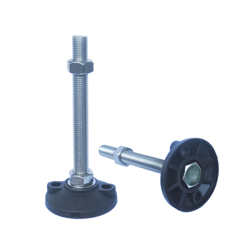  Heavy Duty Adjustable Height Levelling Feet Zinc Plated M12 M14 M16 M18 M20 Nylon Base Pad Diameter 100mm for Machinery and Furniture