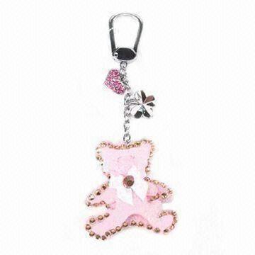 Bear Keychain, Made of PVC, OEM Orders are Welcomed