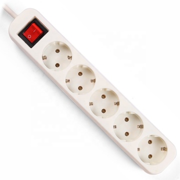 European 5 Gang Power Extension Socket