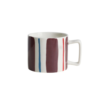 Customised Handmade Ins Ceramic Mug 10oz Coffee Cup with Saucer - Retro Stoneware Mug for Afternoon Tea