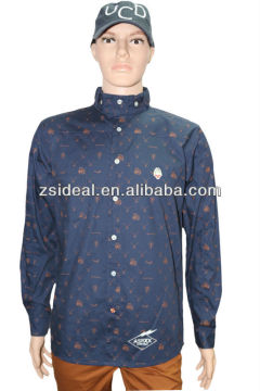 2013 fashion high quality men's custom printed shirt made in China