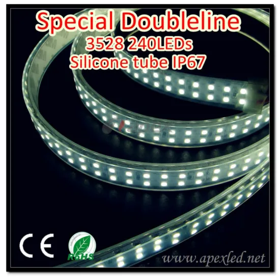 SPECIAL WHITE 3528 240LEDs silicone tube IP67 24V led for profiles