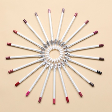 Customizable White Waterproof Pencil Lip Liner with 21 Colors and Sharpening Tool