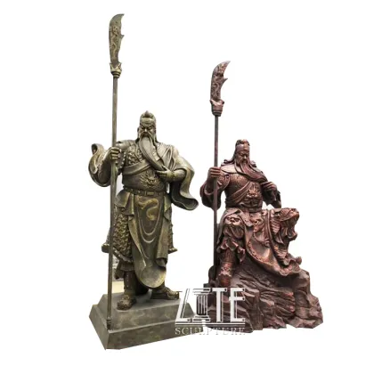 Indoor home decorative metal craft bronze kwan kung statue