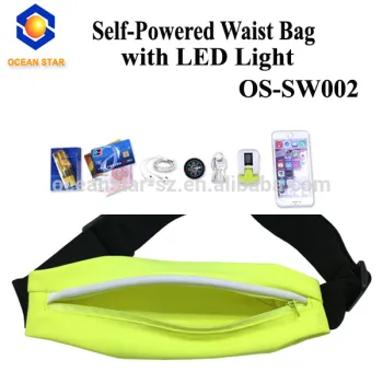Night run LED warning safety waist bag,no battery
