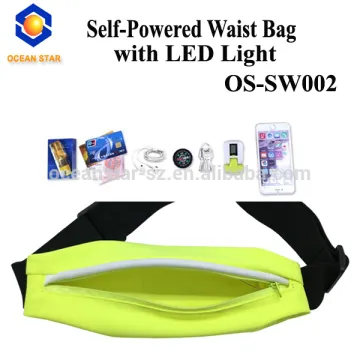 Night run LED warning safety waist bag,no battery