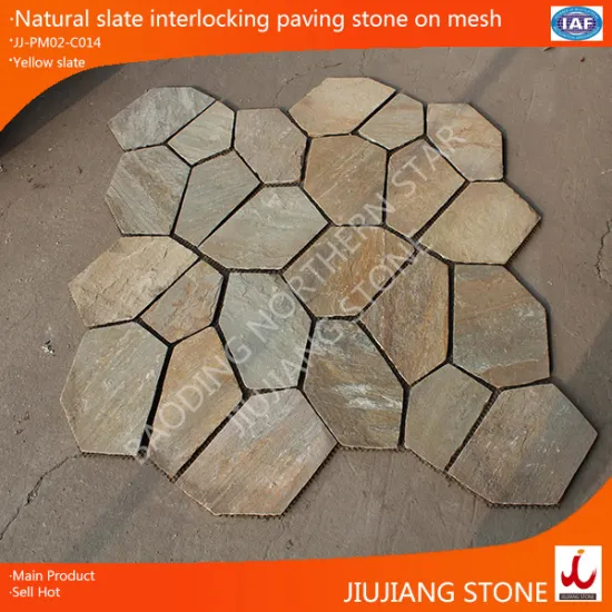 natural yard slate mat mesh flower pattern stone