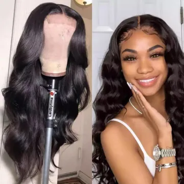 Shipping 10A Grade Baby Hair Brazilian Swiss Transparent Lace Human Hair 30 Inch Bone Straight 360 Lace Frontal Wig
