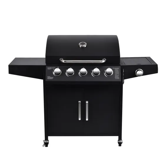 Factory 5 Burner Propane Outdoor Camping BBQ Cooking Oven Grill Barbeque Gas Grill with Side Burner Stove
