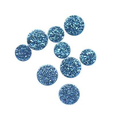 Natural Round Agate Crystal Cluster Violet Blue Crystal