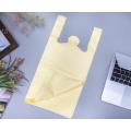 Yellow HDPE Plastic T Shirt Bag with Emboss