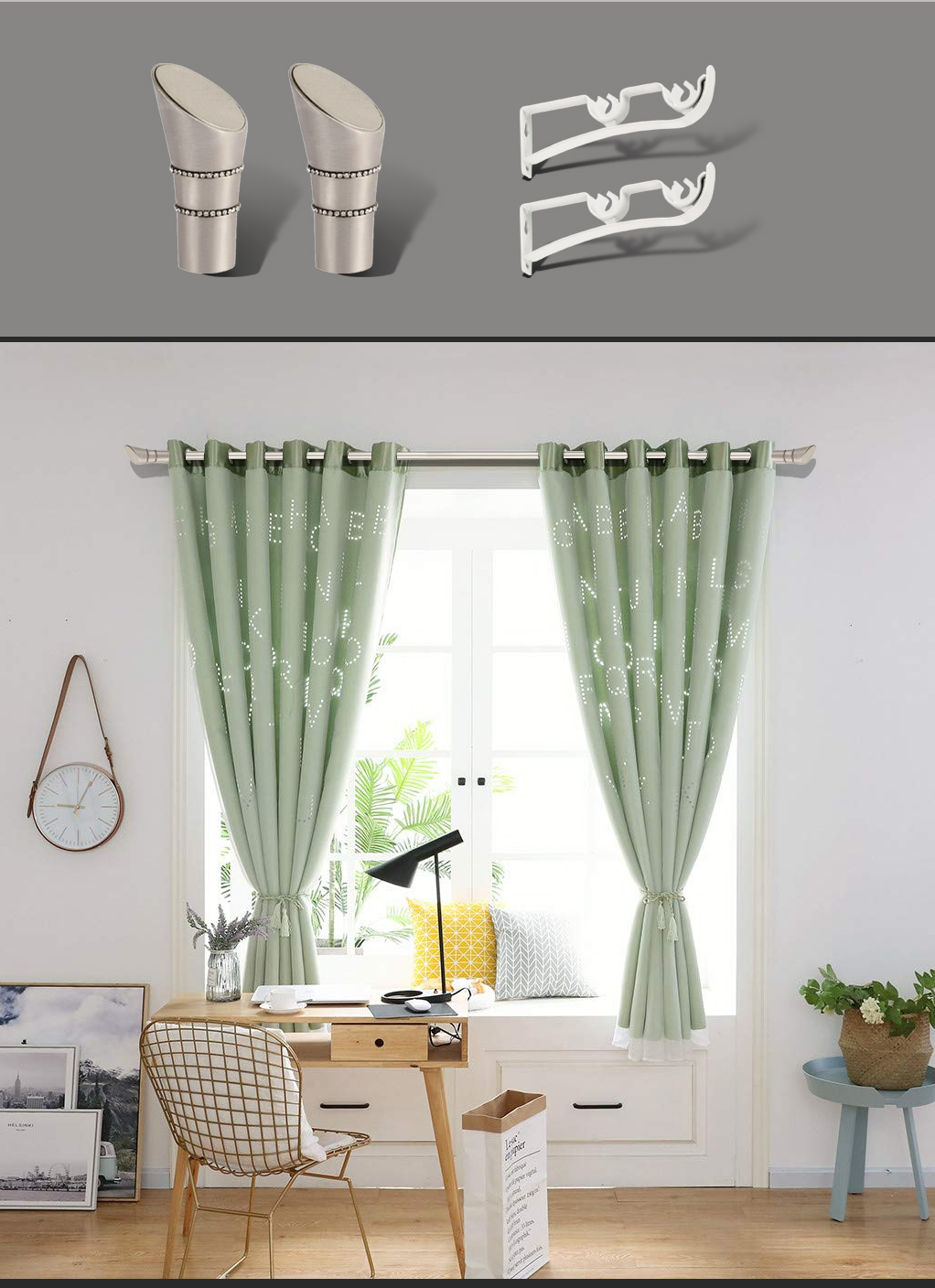 Curtain Rods with rhinestones