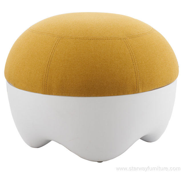 Modern functional round fabric ottoman storage kid stool