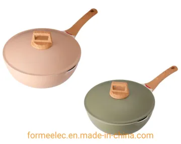 Marble Cookware Stir Fry Pan 28cm Non-Stick Aluminum Maifan Stone Wok
