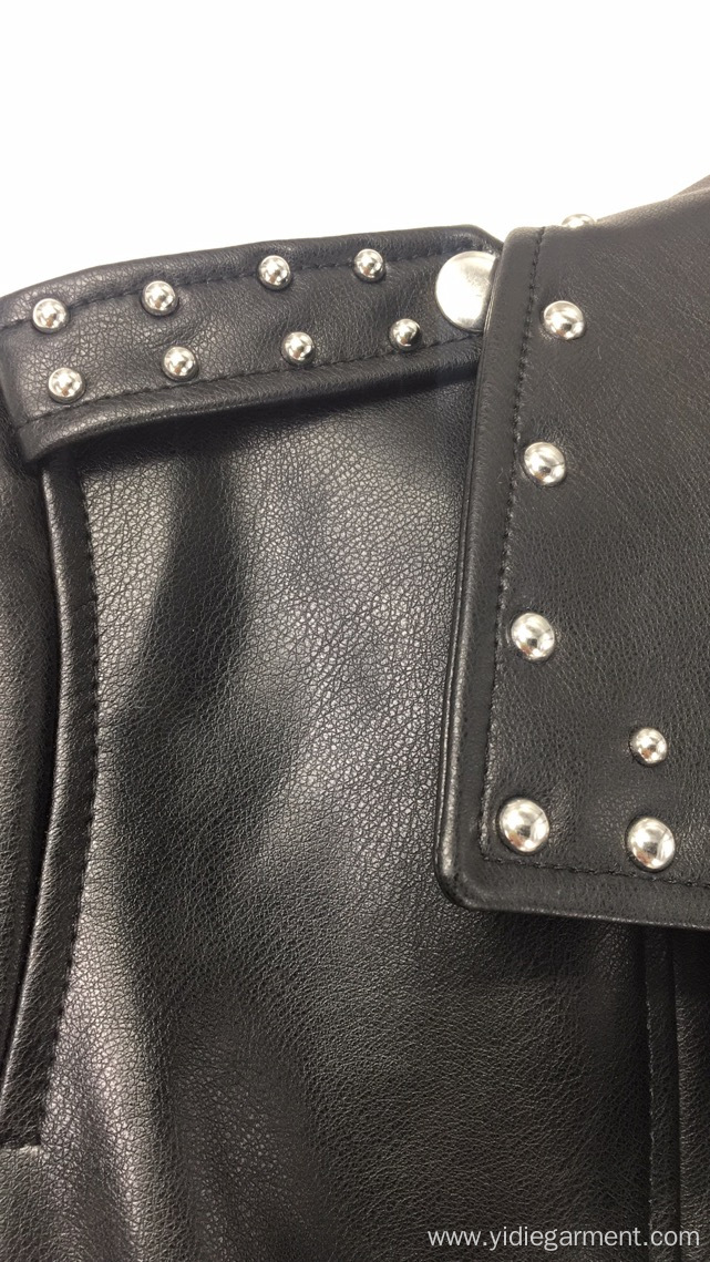 Women's Studded Faux Leather Jacket