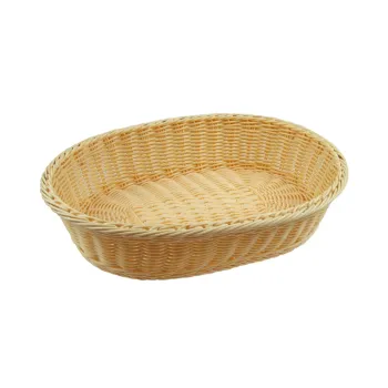 Customized Woven Plastic Rattan Bread and Vegetable Storage Basket