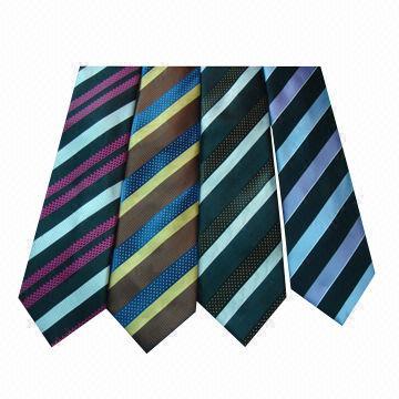 Polyester necktie with printing and color weaving way in any designs and sizes