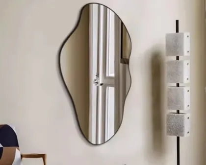 Modern Metal Wall-Mounted Dressing Mirror for Living Room