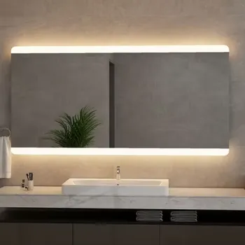 BP Customizable LED Bathroom Mirror with Touch Sensor Switch and Aluminum Frameless Light