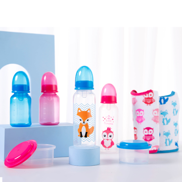 Nuovo silicone rosa e blu 3000pcs Squeeze Feeder Set di biberon: senza BPA con scatola PP