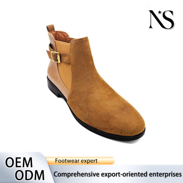 Lyxiga Chelsea Boots Color Block Spänne Ankel Boots