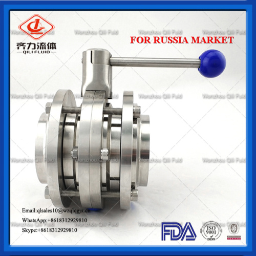 Injap rama-rama 304 316L kebersihan Pasar Rusia